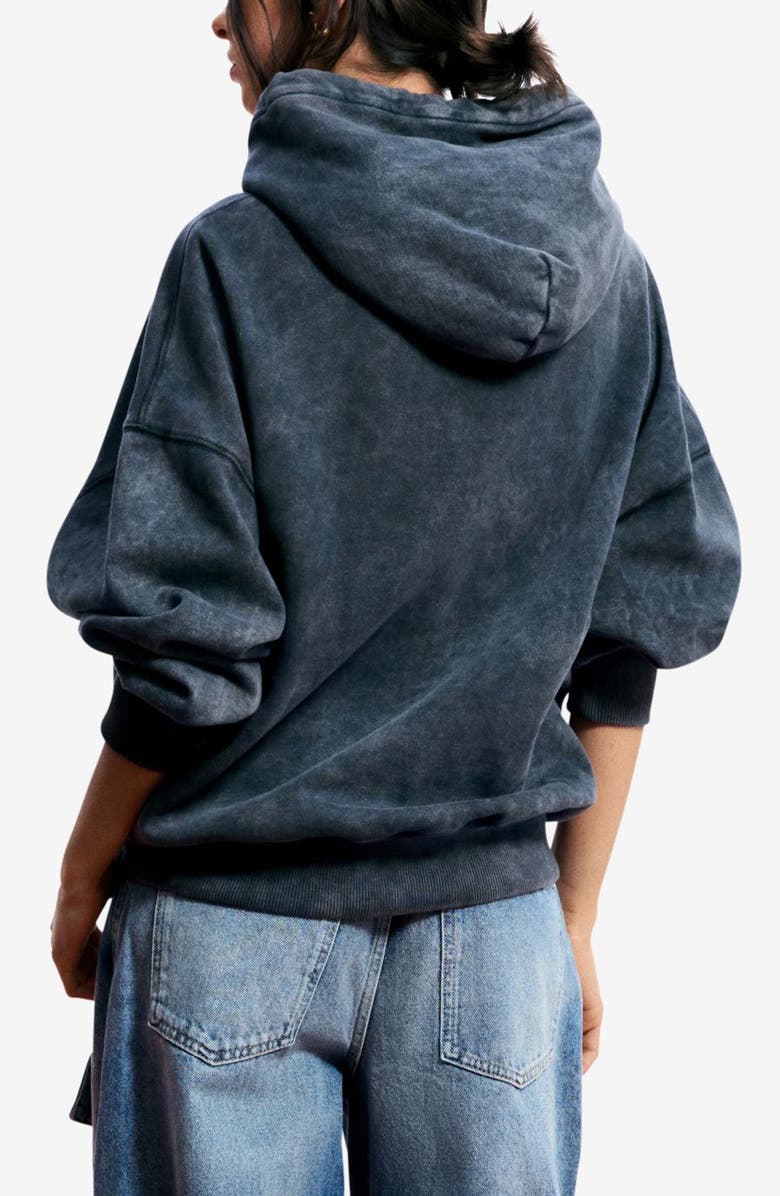 Desigual Tie Dye Cotton Graphic Hoodie, Alternate, color, Black