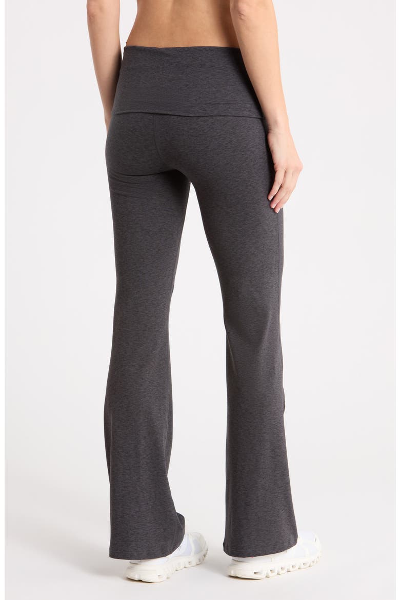 Aura Foldover Flare Leggings, Alternate, color, GREY FORGED HEATHER