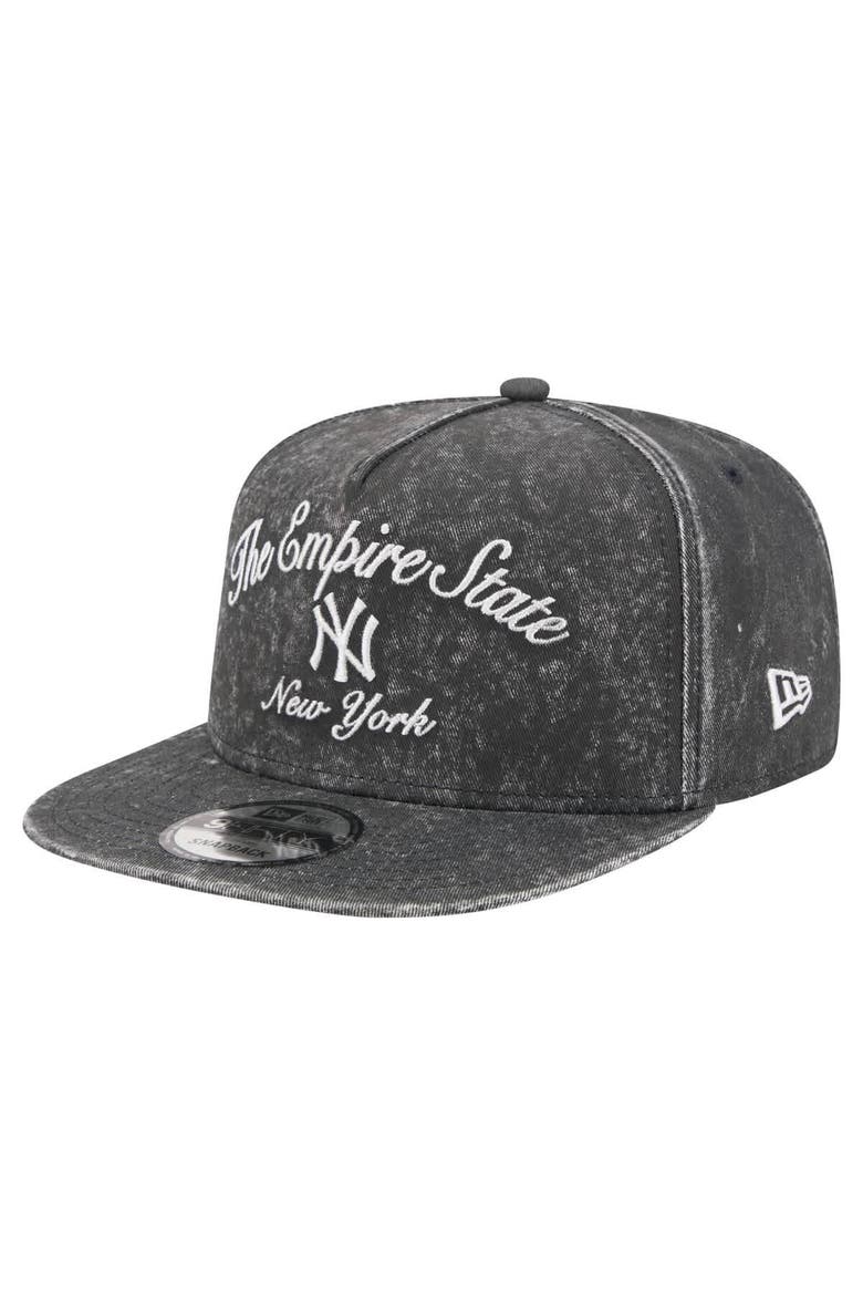 Men's New Era Black New York Yankees City Slogan A-Frame 9FIFTY Snapback Hat, Main, color, Black