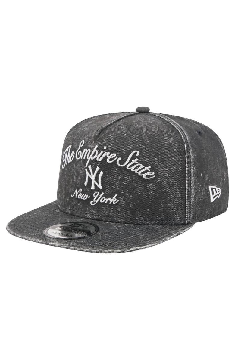 New Era Men's New Era Black New York Yankees City Slogan A-Frame 9FIFTY Snapback Hat, Main, color, Black