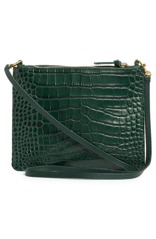 Clare V . Margot Croc Embossed Crossbody Bag