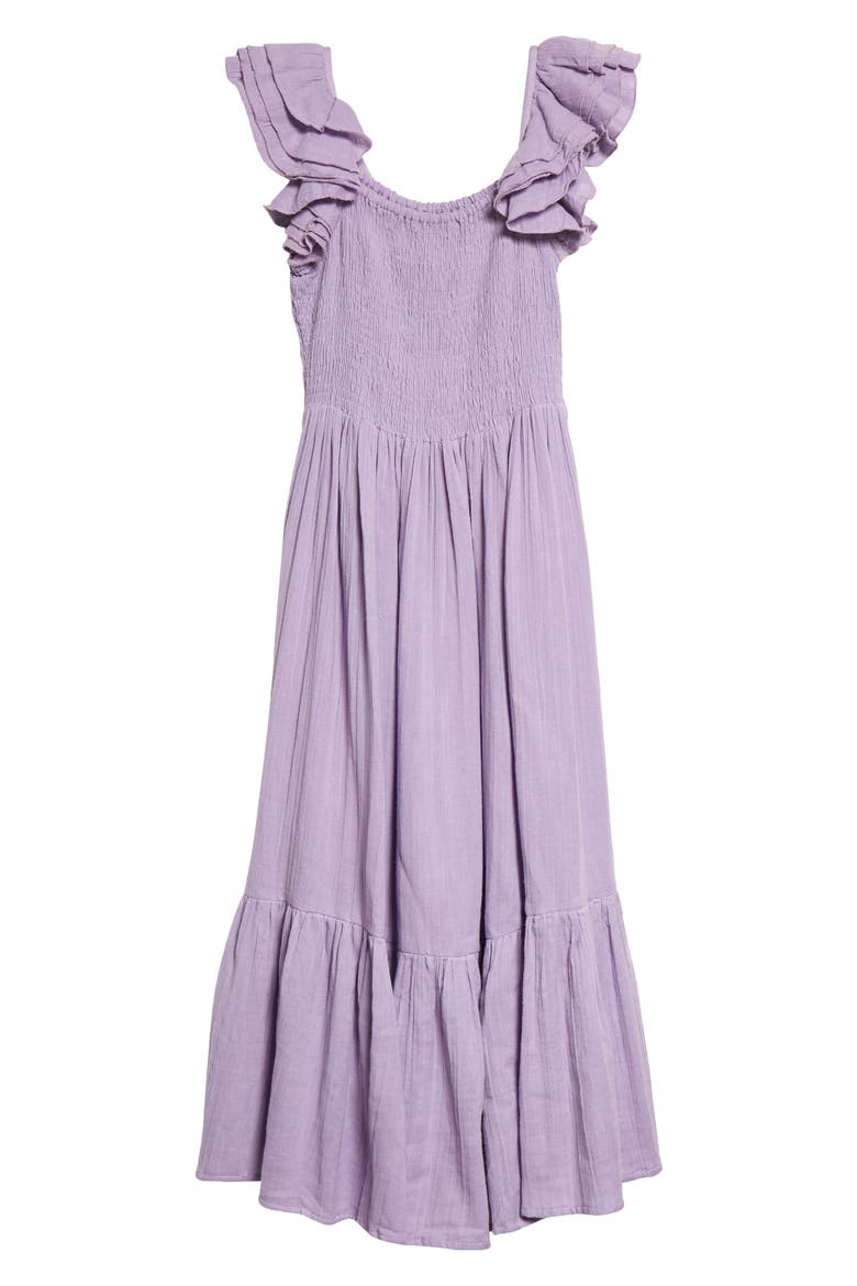 Olympia Smocked Midi Dress, Alternate, color, TAFFY DOUBLE GAUZE