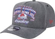 New Era Men's New Era Charcoal Colorado Avalanche Throwback Washed A-Frame Pre-Curved 9FIFTY Snapback Hat