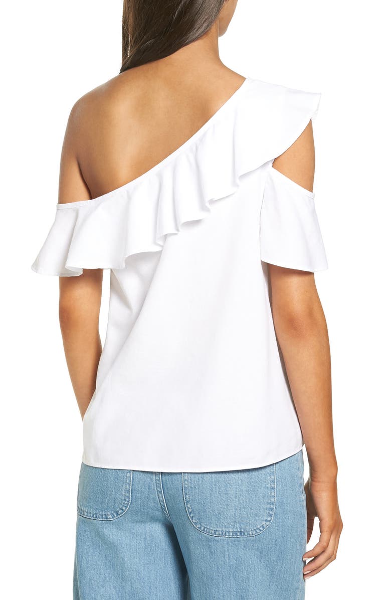 Madewell One Shoulder Ruffle Top, Alternate, color,