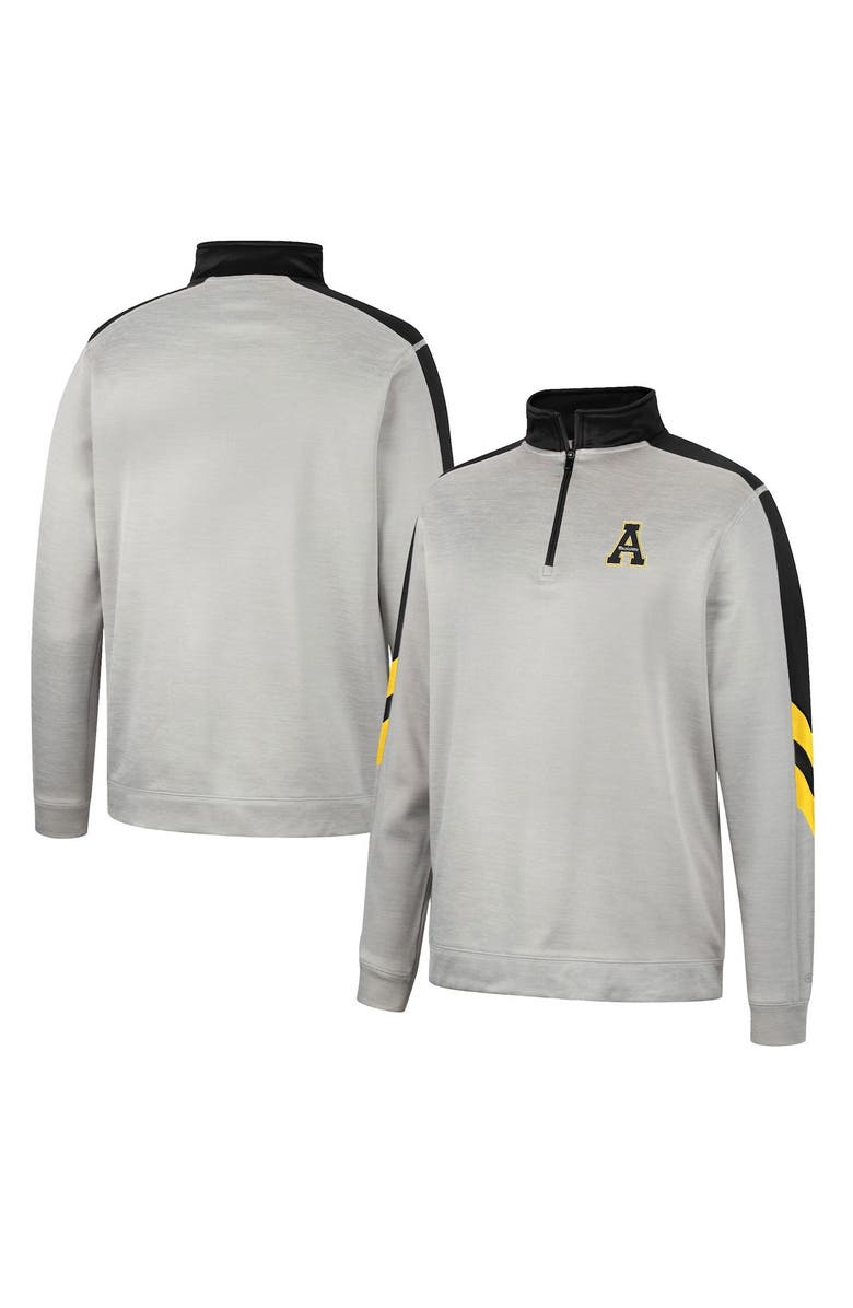 COLOSSEUM Men's Colosseum Gray/Black Appalachian State Mountaineers Bushwood Fleece Quarter-Zip Jacket, Main, color, Gray