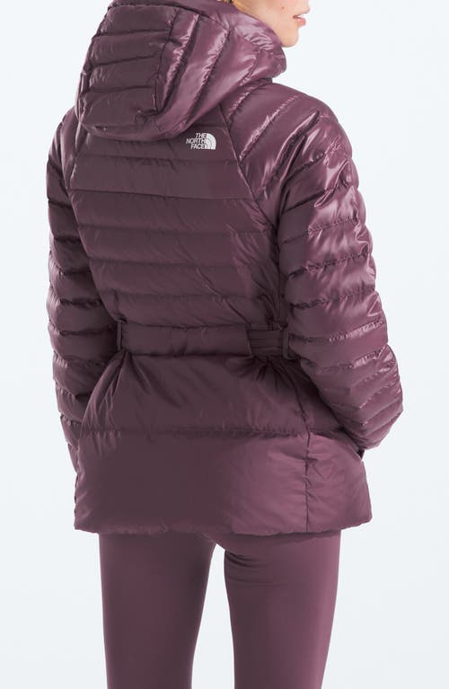 The North Face Metropolis Water Repellent 600 Fill Power Down Hooded Jacket In Midnight Mauve