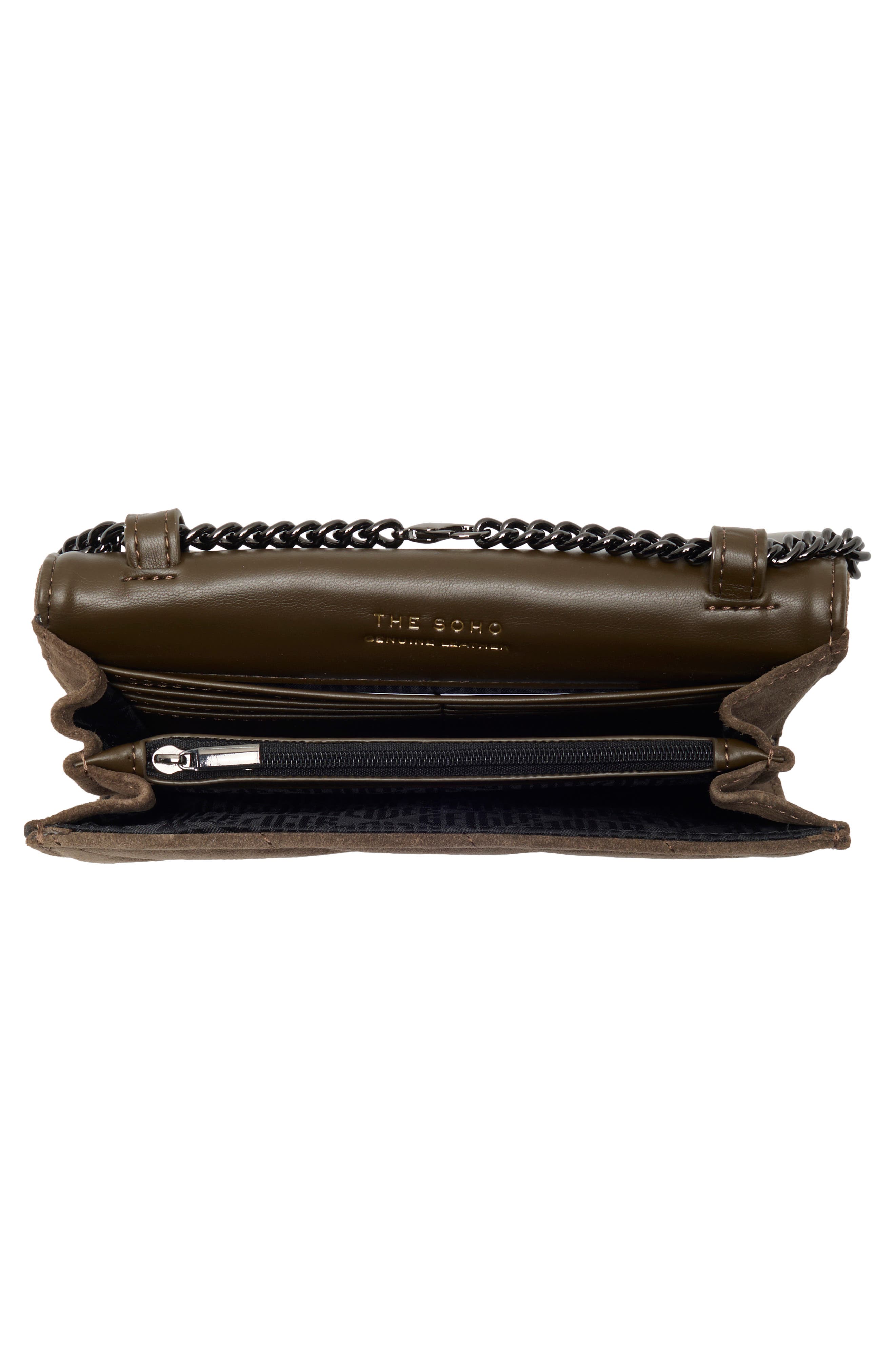 Soho Leather Wallet on Chain, Main, color, DARK GREY