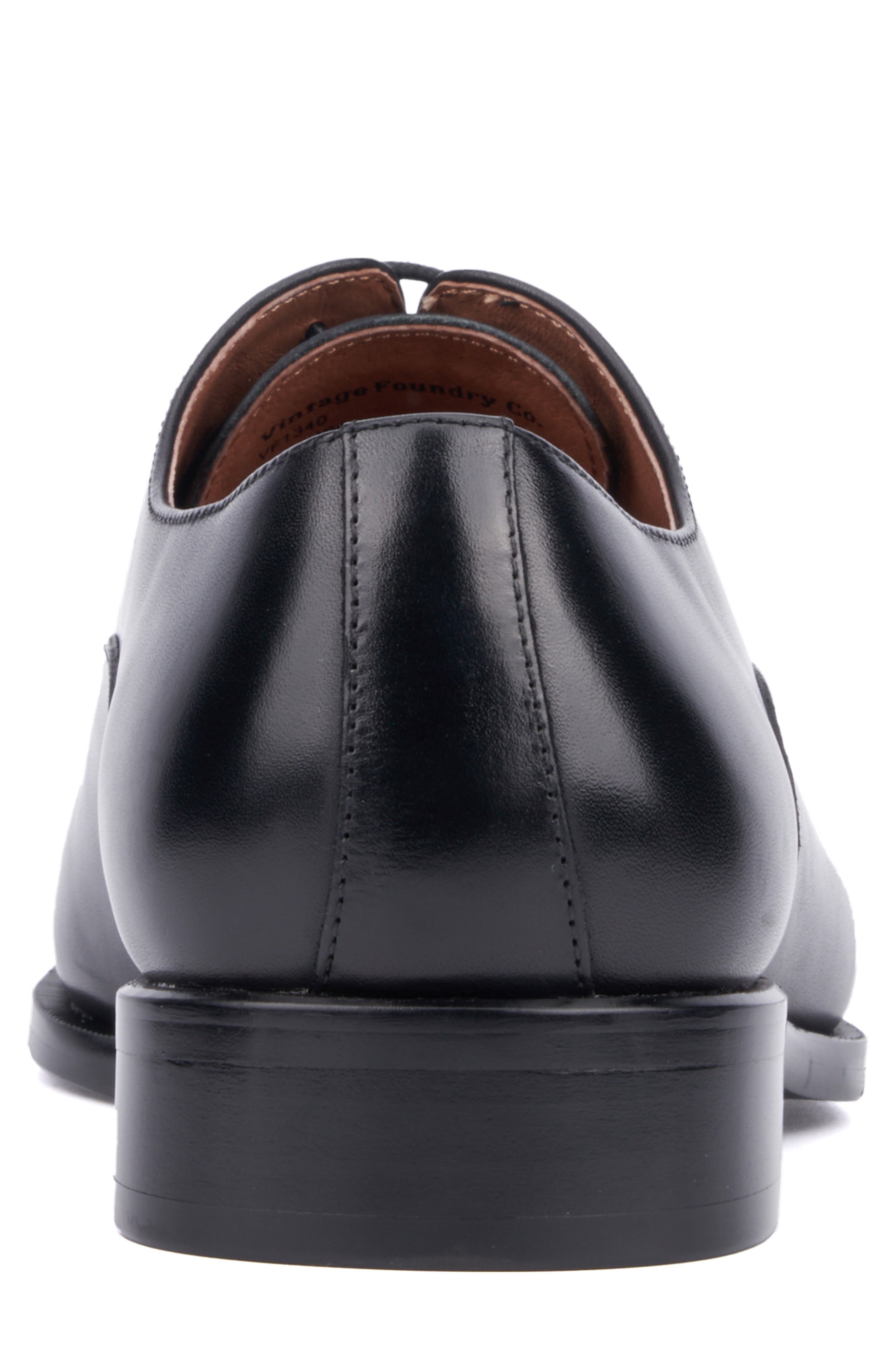 VINTAGE FOUNDRY Pence Cap Toe Leather Oxford, Alternate, color, Black