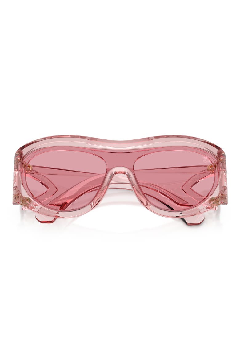 138mm Irregular Shield Sunglasses, Alternate, color, PINK/ DARK PINK
