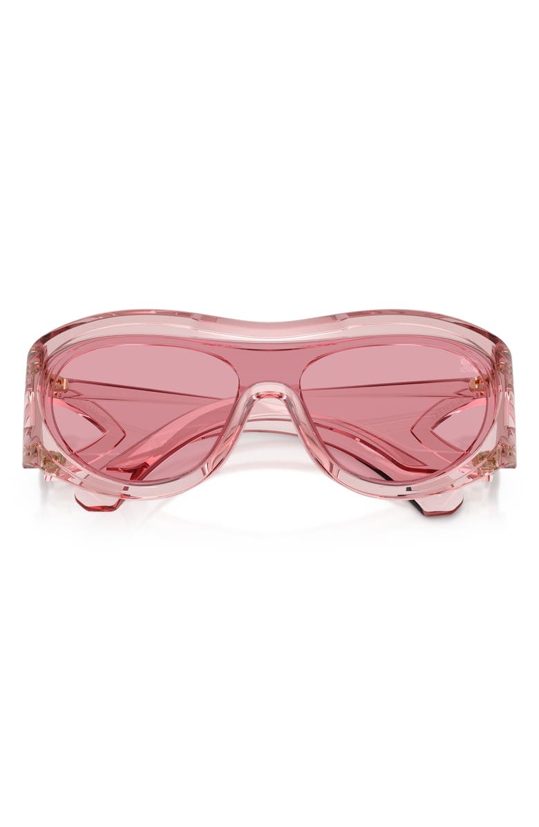 Burberry 138mm Irregular Shield Sunglasses, Alternate, color, Pink/ Dark Pink