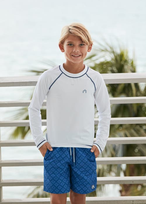 Cabana Life Boys Long Sleeve Cabana Rashguard In White