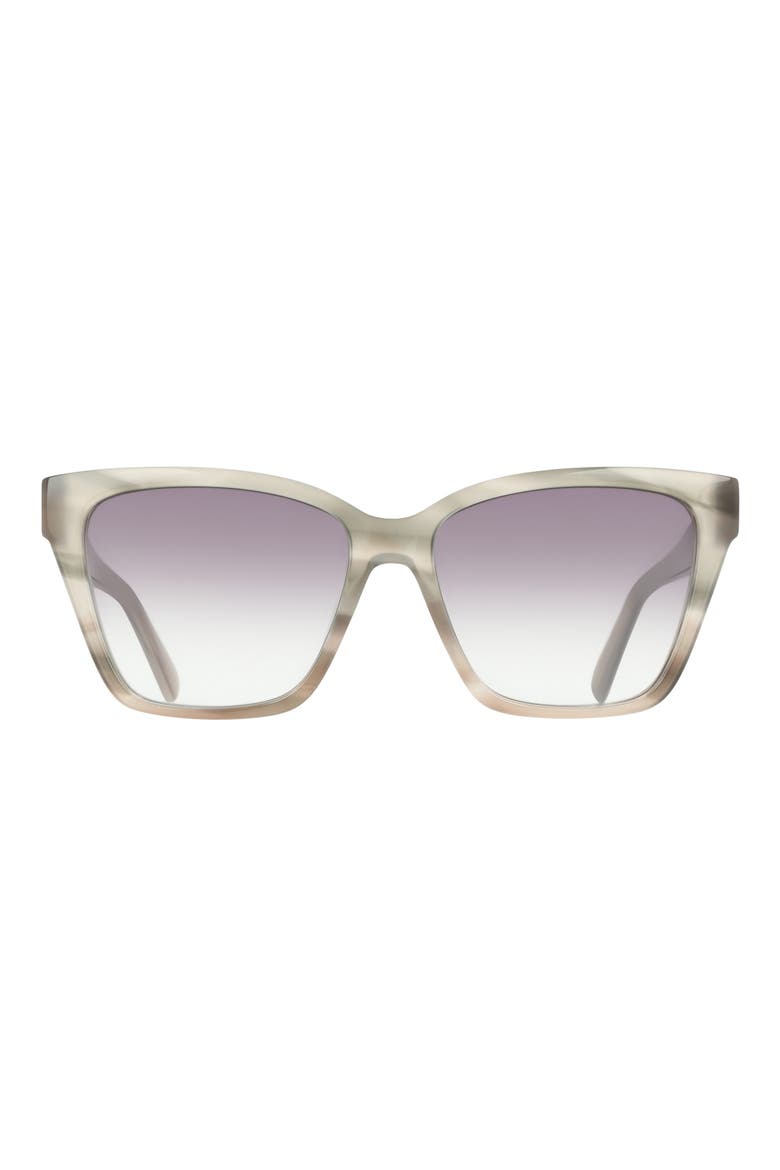57mm Rectangle Sunglasses, Main, color, STRIPED TAUPE BEIGE