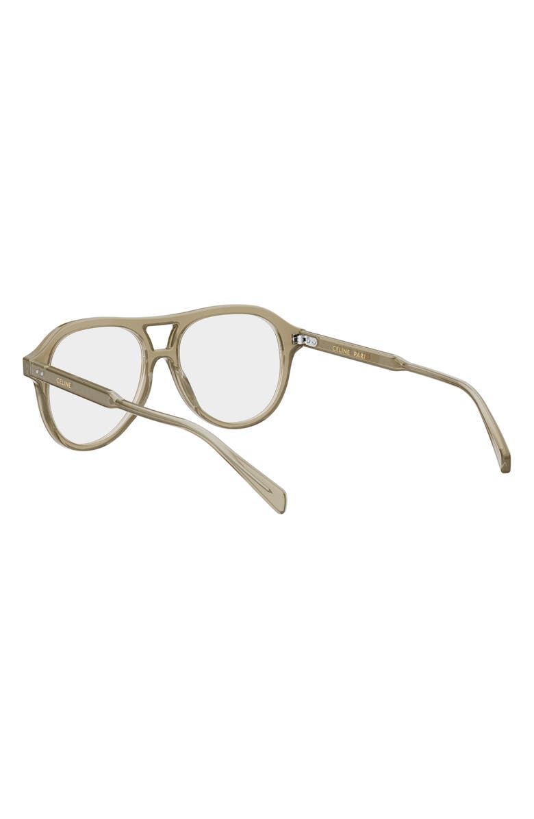 CELINE 54mm Thin Pilot Optical Glasses, Alternate, color, Shiny Light Green