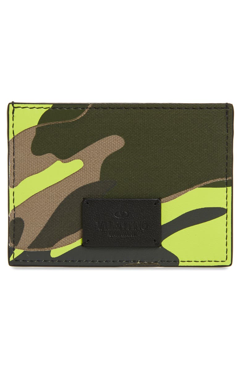 Valentino Garavani Valentino Camo Card Case, Alternate, color, 