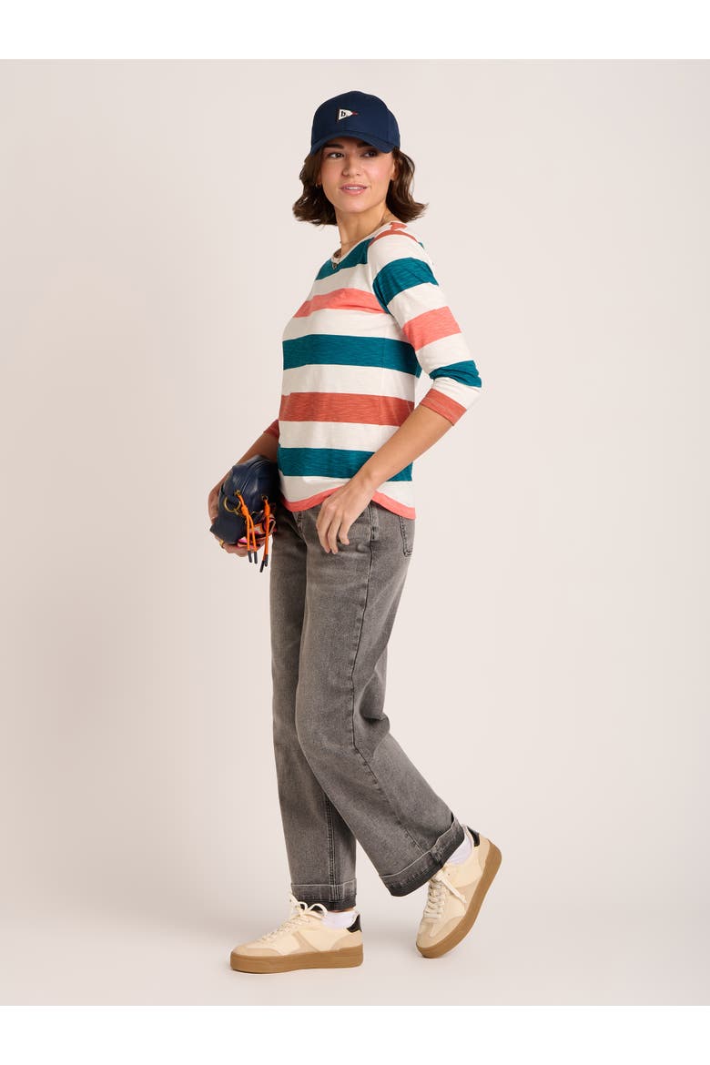 Lulworth Striped 3/4 Sleeve T-Shirt, Alternate, color, Multi