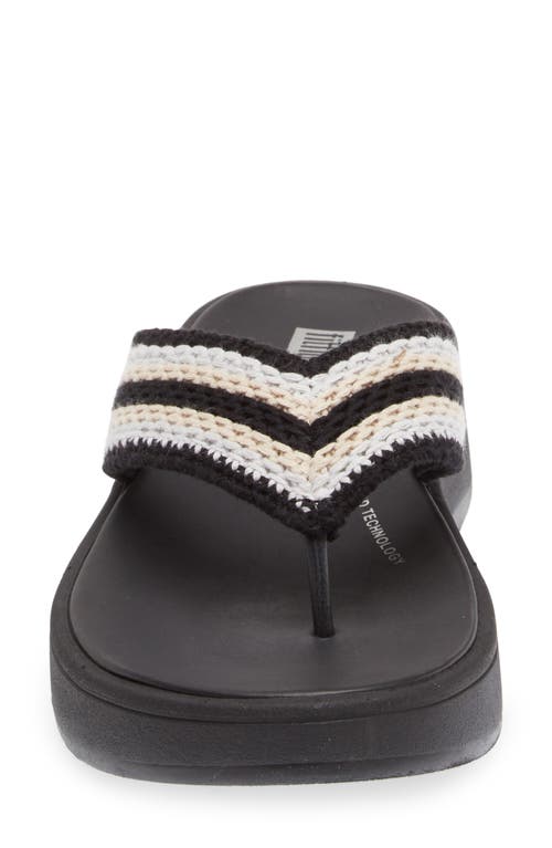 Fitflop F-mode Crochet Flip Flop In Black