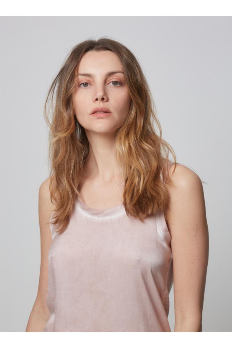 Linen Silk Hand Dye Scoopneck Tank, Alternate, color, ROSE THE