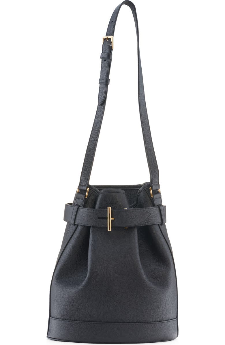 TOM FORD Medium Tara Leather Bucket Bag, Main, color,