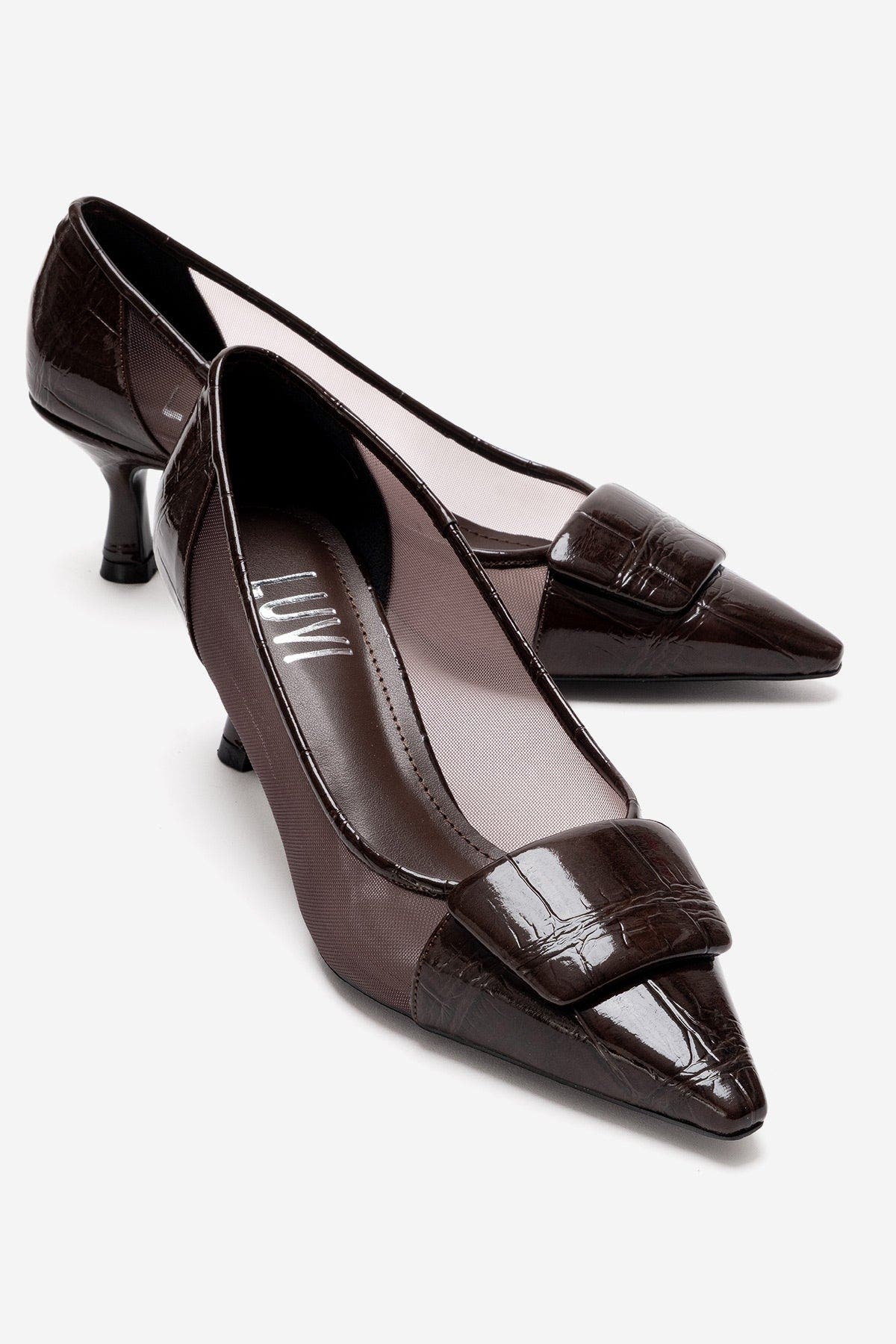 Ola Stiletto Pump, Alternate, color, Brown Patent