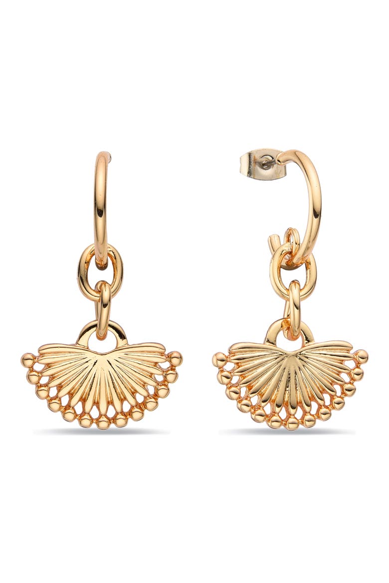 Juliette Fan Drop Earrings, Alternate, color, GOLD