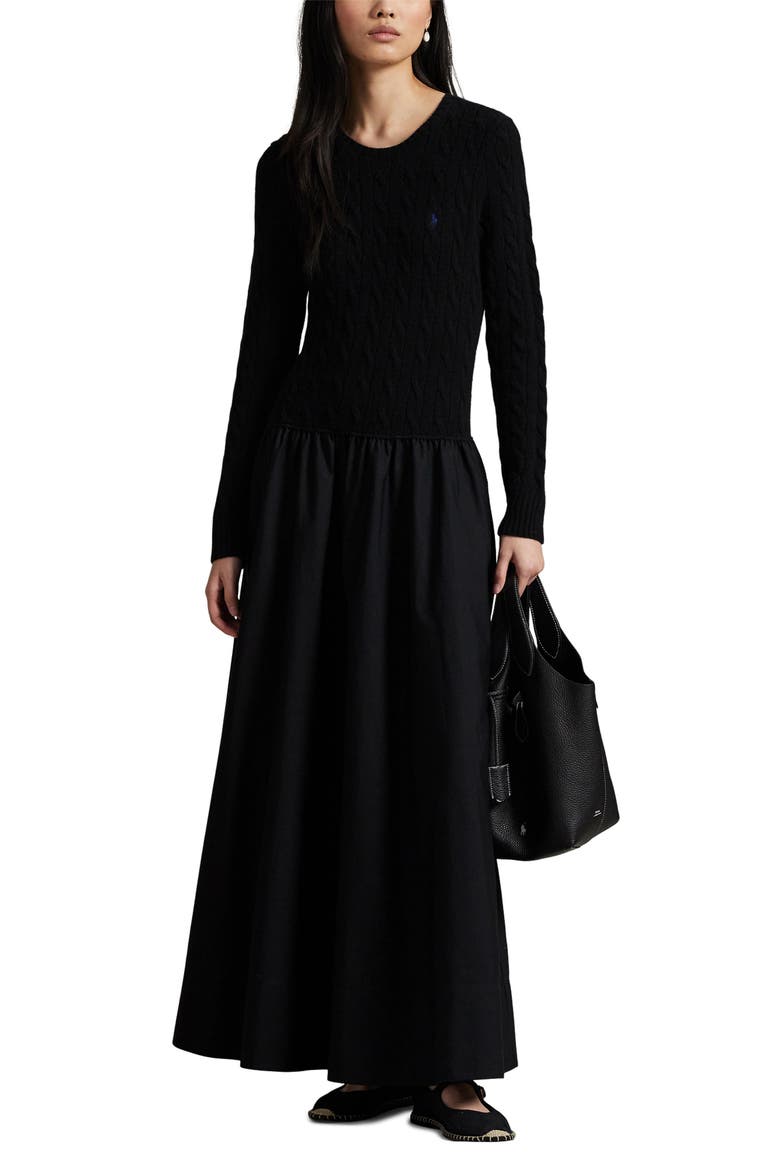 Polo Ralph Lauren Long Sleeve A-Line Dress (Women) | Nordstrom