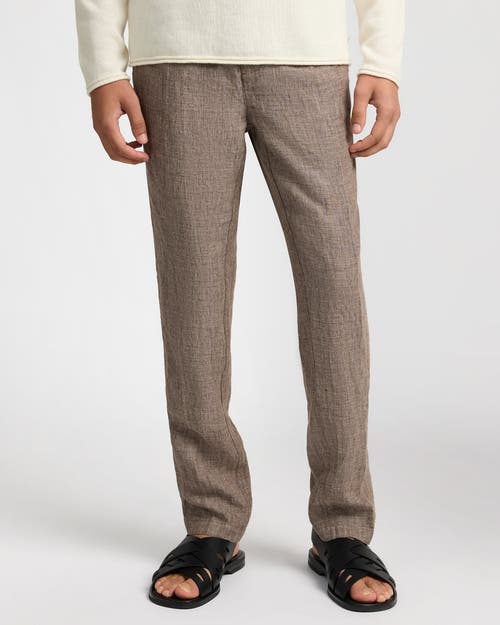 Onia Linen Tapered Pleated Trouser In Multi