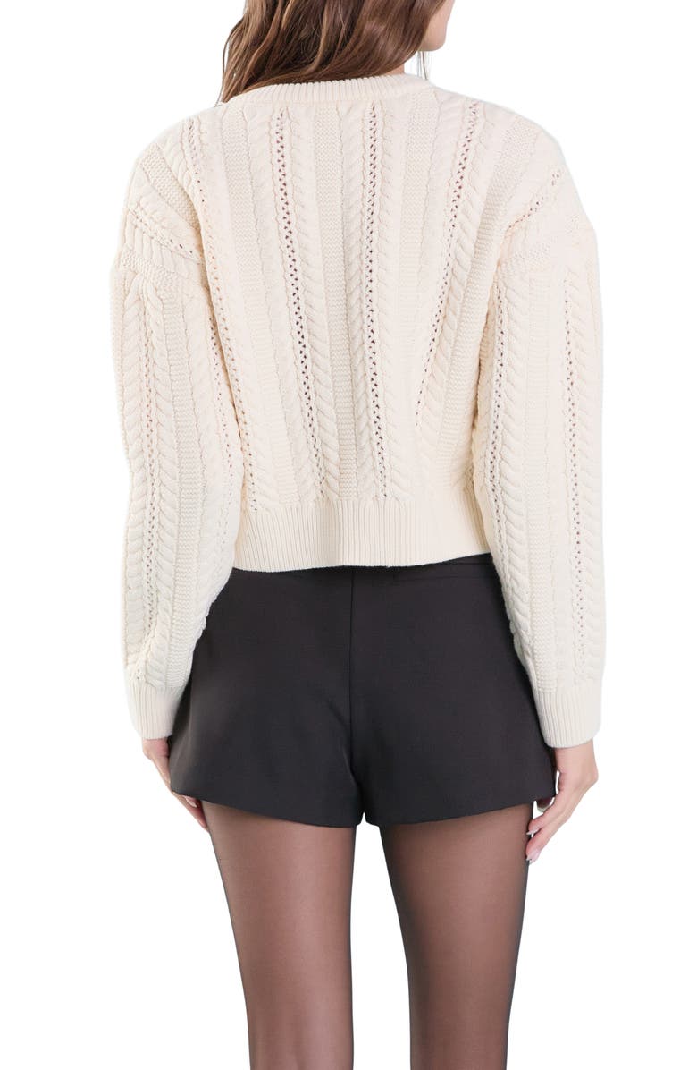 Endless Rose Cable Stitch Cardigan, Alternate, color, Cream