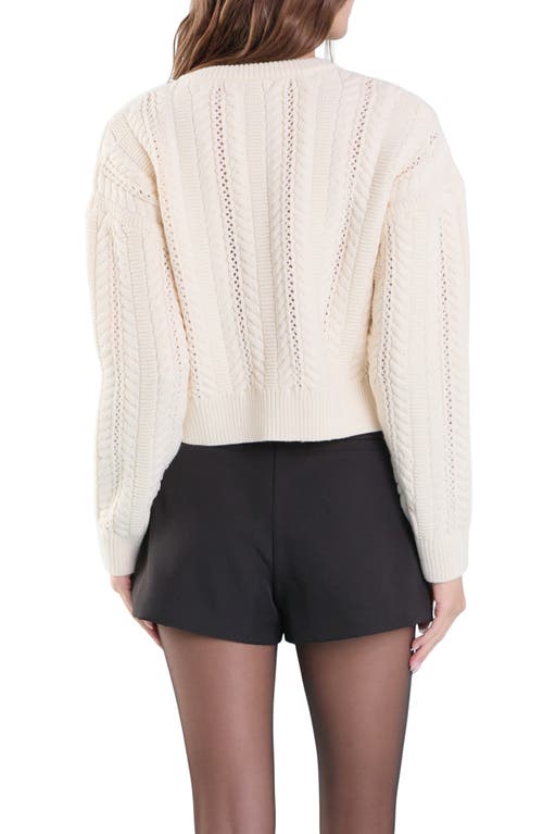 Endless Rose Cable Stitch Cardigan In Cream