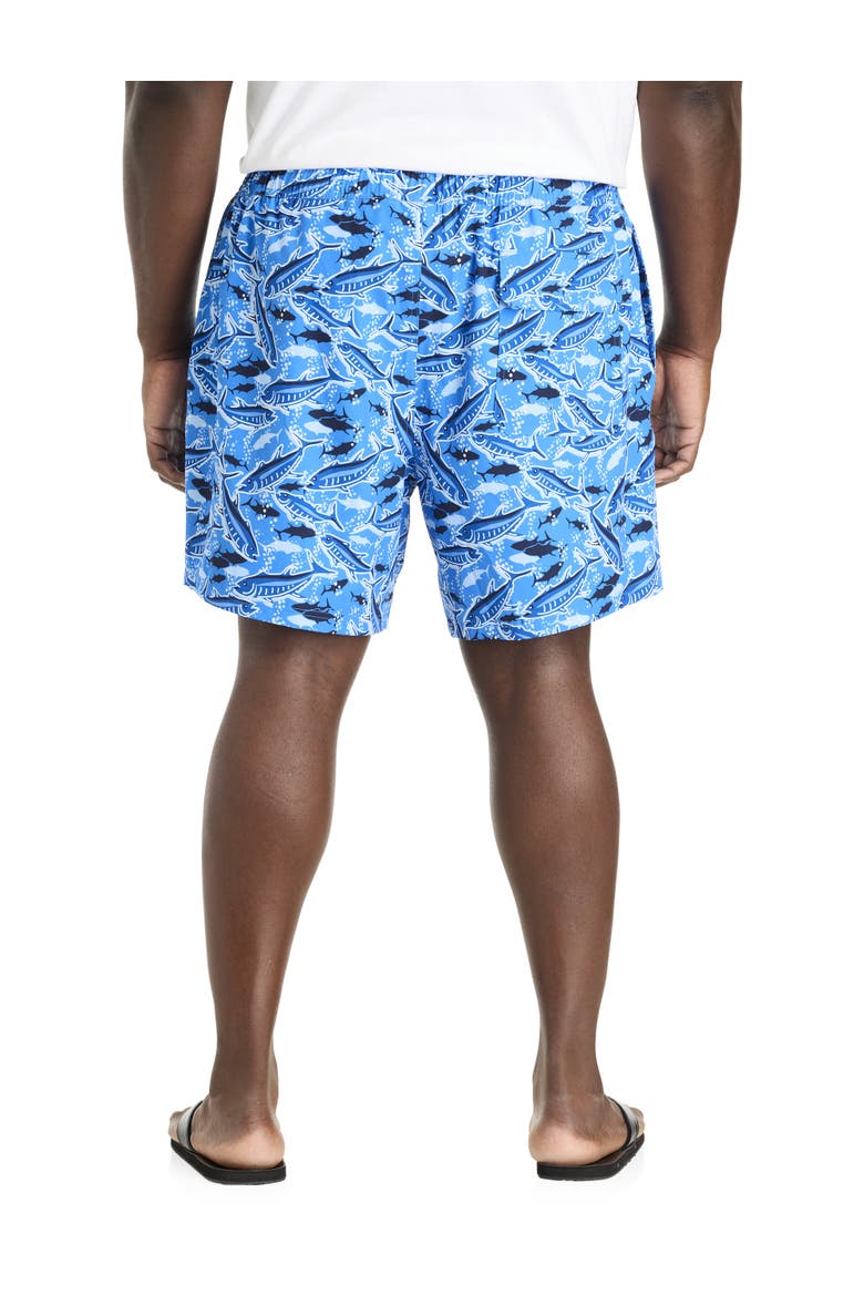 Big & Tall Bone Fish Chappy Swim Trunks, Alternate, color, BONE FISH CORNFLOWER