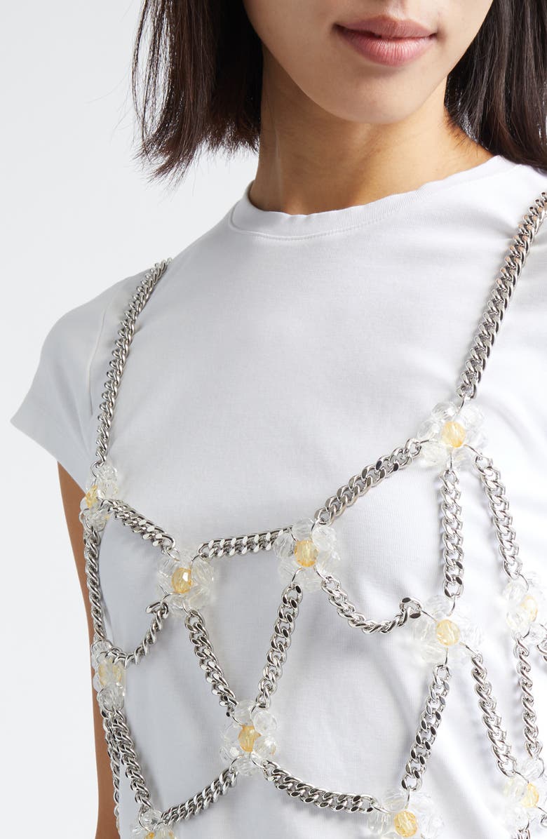 Noir Kei Ninomiya Beaded Floral Chain Harness, Alternate, color, Clear