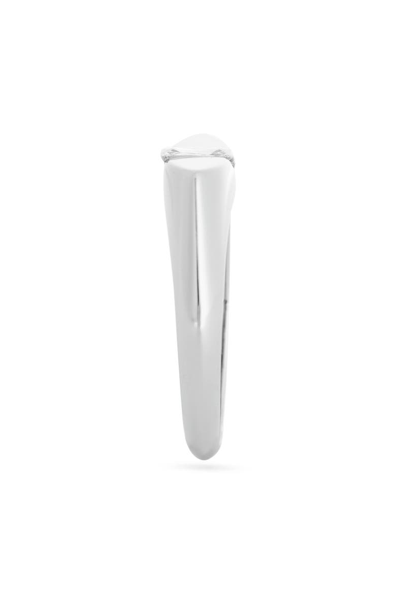 Baguette CZ Signet Ring, Alternate, color, CLEAR/ SILVER
