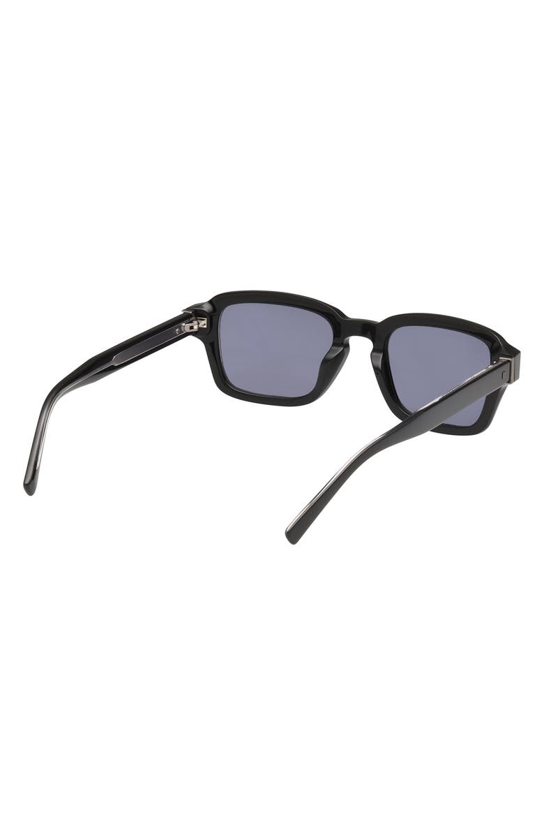 ABERCROMBIE & FITCH 51mm Round Sunglasses, Alternate, color, Shiny Black / Smoke Lens