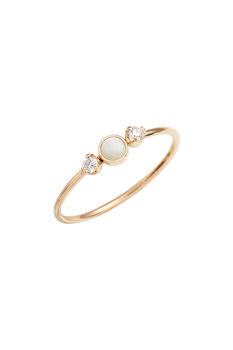 Diamond & Opal Cluster Ring (Nordstrom Exclusive), Main, color, YELLOW GOLD