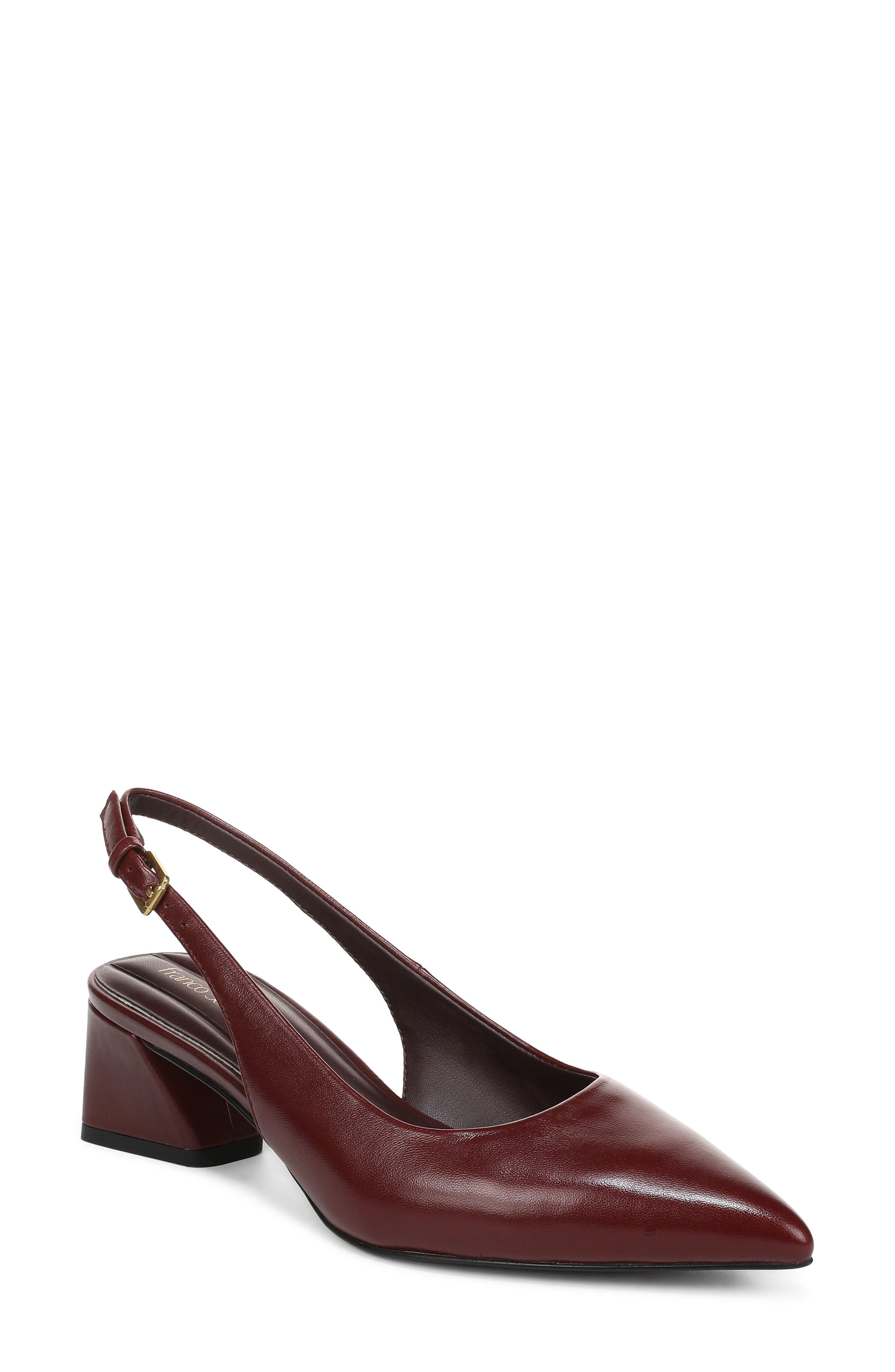 Racer Leather Slingback Pump, Main, color, RED LEATHER