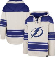 '47 Men's '47 Oatmeal Tampa Bay Lightning Rockaway Lace-Up Pullover Hoodie