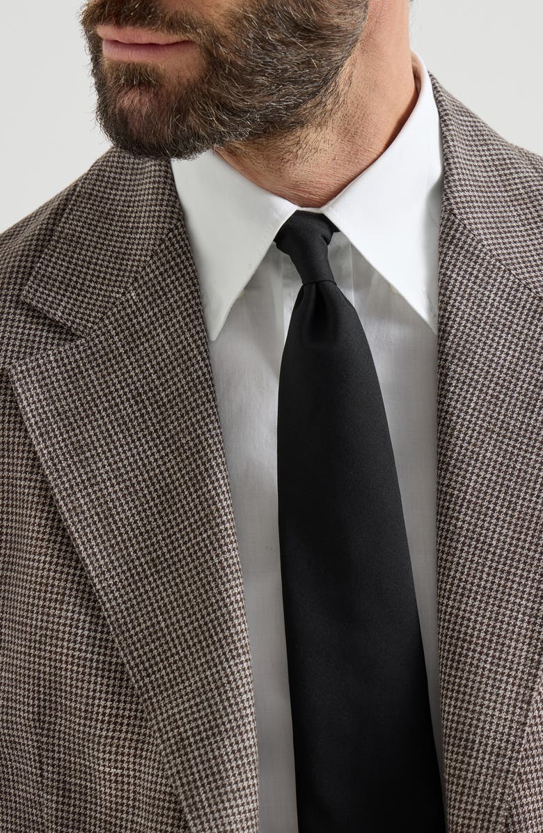 Brunello Cucinelli Virgin wool tie, Alternate, color, Black