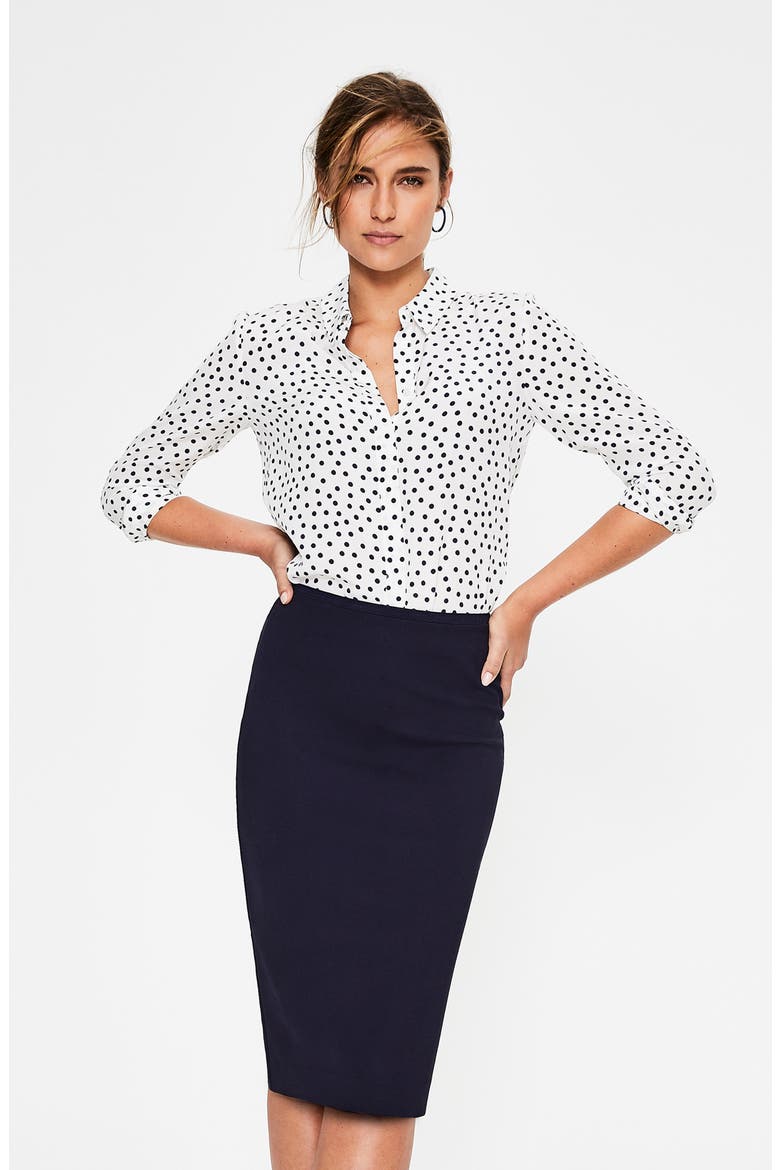 Hampshire Ponte Skirt, Alternate, color, NAVY