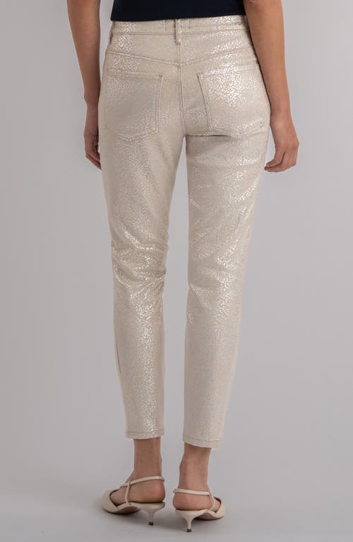 Kut From The Kloth Charlize Metallic Coated High Waist Ankle Cigarette Jeans In Multi