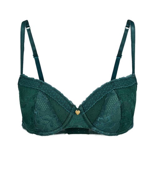 Adore Me Lucie Contour Balconette Bra In Dark Green