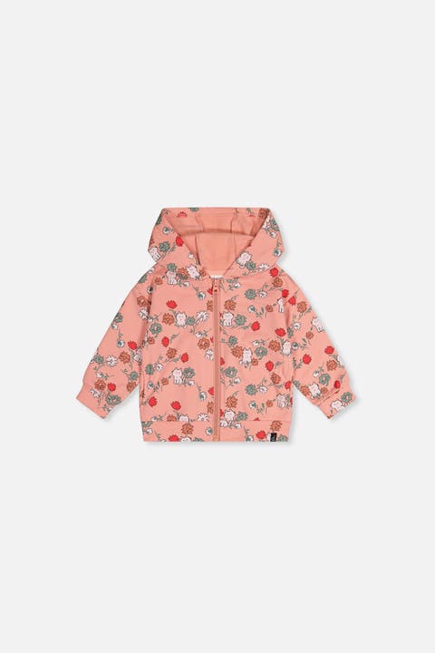 French Terry Cat Hooded Zip Cardigan (baby)