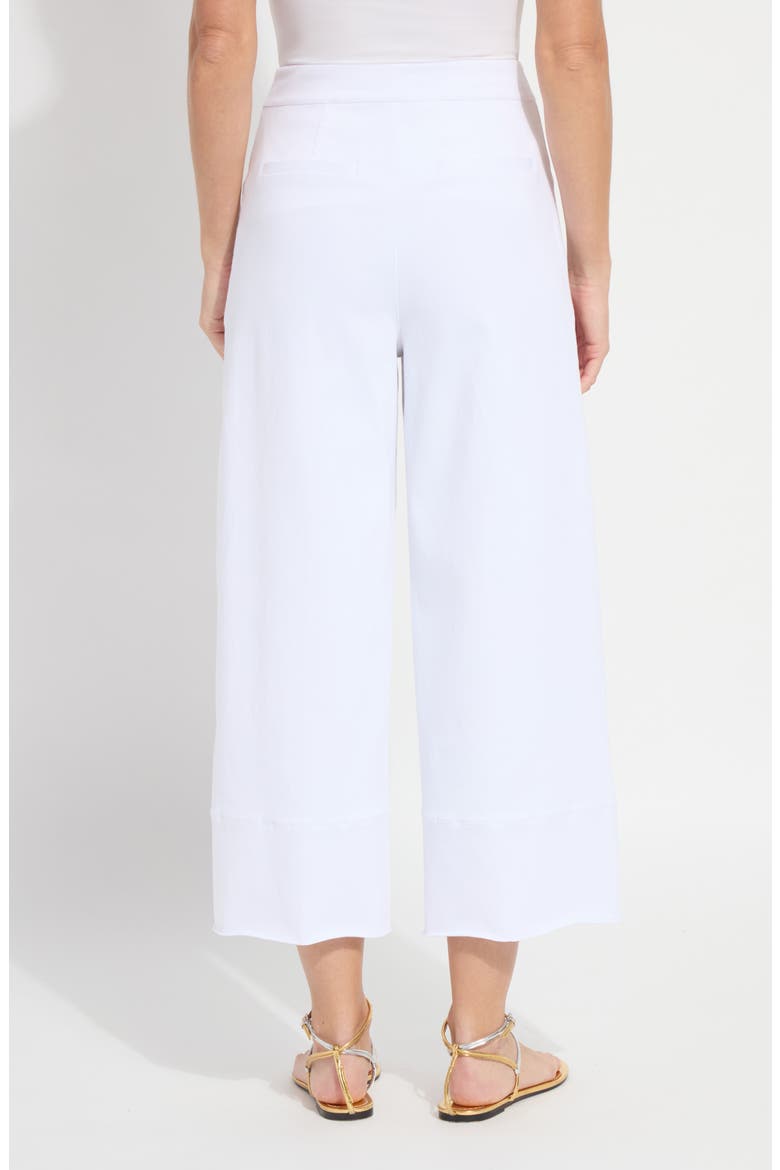 Dion Sailor Pull-On Crop Palazzo Knit Jeans, Alternate, color, WHITE