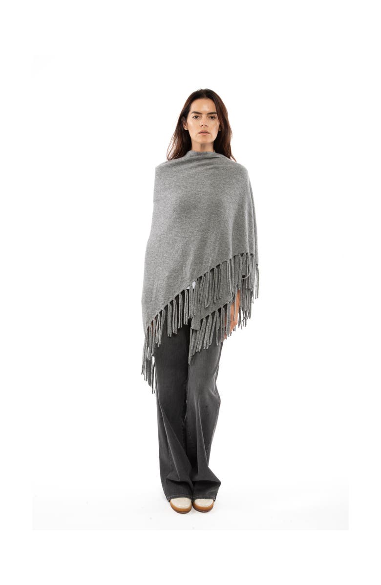 Monticelli Cashmere Women's Pure Cashmere Fringe Wrap, Alternate, color, Black