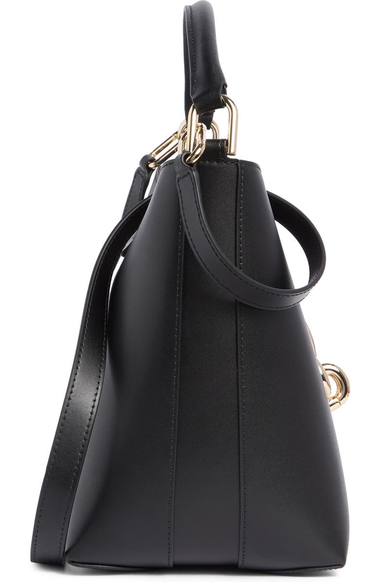 Furla Mianova Leather Bucket Bag, Alternate, color, Nero