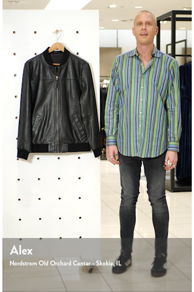 Lambskin Leather Bomber Jacket video