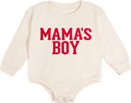 Sweet Wink Mama's Boy Varsity Patch Long Sleeve Romper