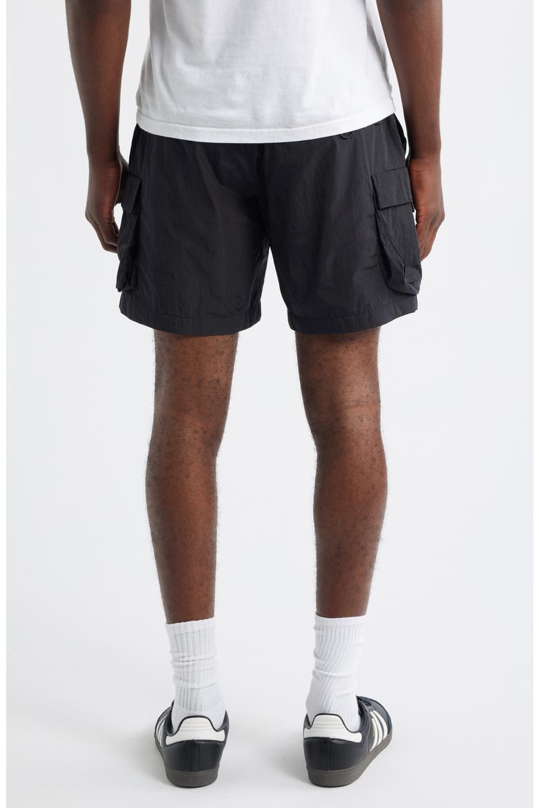 Running Dog Graphic Cargo Hiker Shorts, Alternate, color, BLACK