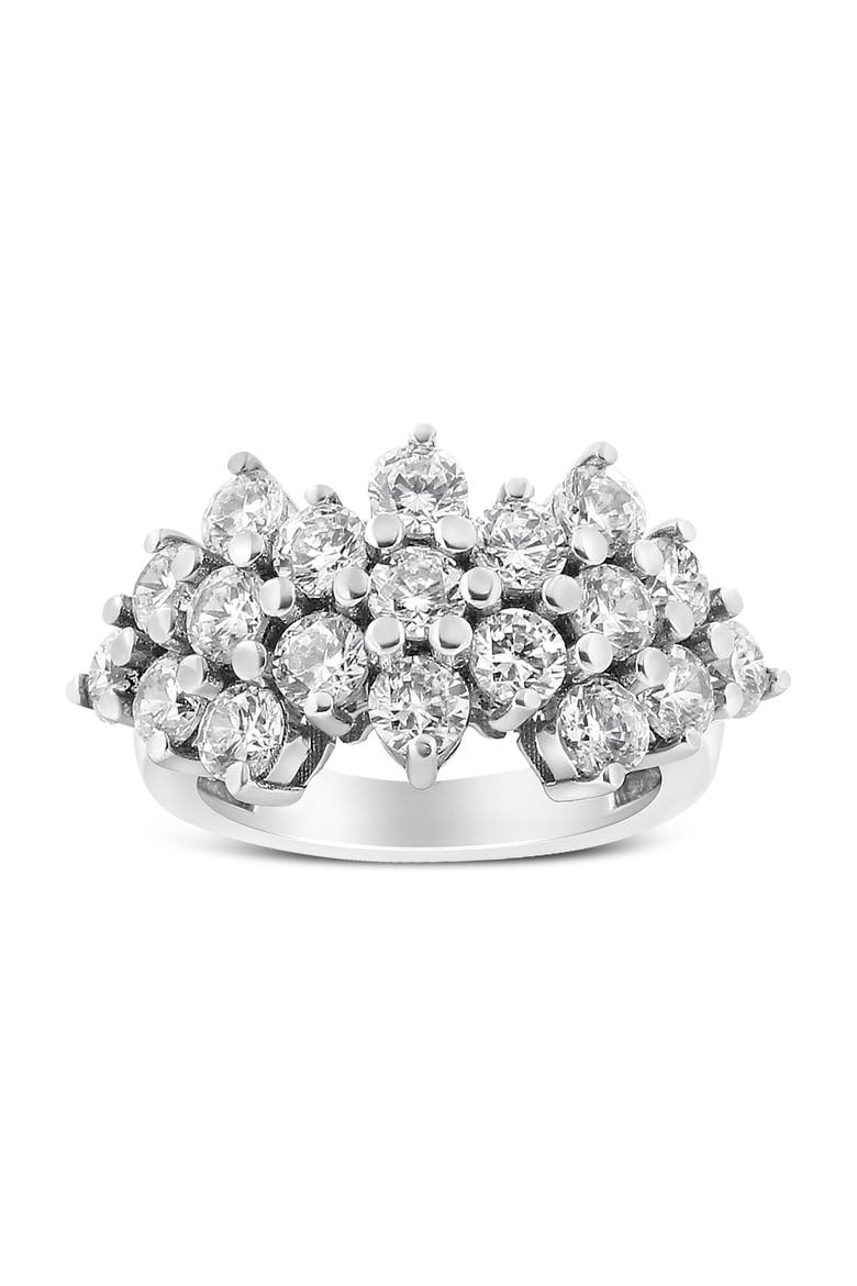 14K White Gold 4.0 Ctw Diamond Multi Row Scatter Band Ring, Main, color, White Gold