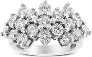 Haus of Brilliance 14K White Gold 4.0 Ctw Diamond Multi Row Scatter Band Ring