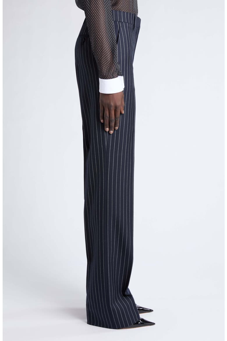 Chalkstripe Boyfriend Wool & Mohair Straight Leg Pants, Alternate, color, COMBO BLUE/ WHITE