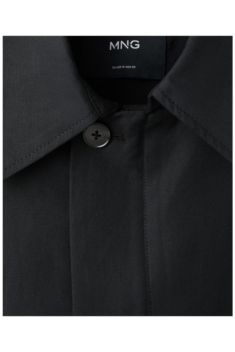 Cotton & Linen Twill Zip Jacket, Alternate, color, BLACK